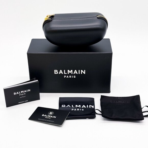 NEW BALMAIN SUNGLASSES BPS-138B GOLD UNISEX EYEWEAR BALMAIN